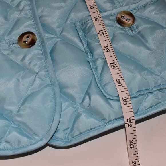 Talbots Button Up Quilted Puffer Vest Turquoise Size P - Picture 5 of 11